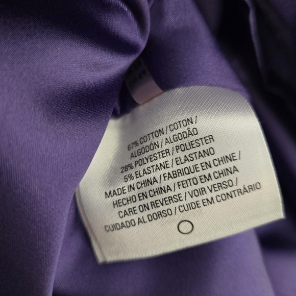 Elie Tahari Roxanna Poplin Ruffle Neck Trim Dress Prism Lilac 14 - Picture 13 of 15